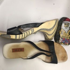 Wood & Leather heels